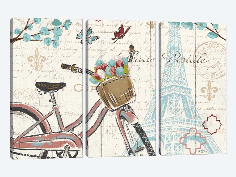 Paris Tour I by Janelle Penner 3-piece Canvas Print