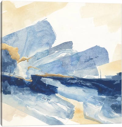 Gilded Indigo II Canvas Art Print - Royal Blue & Silver