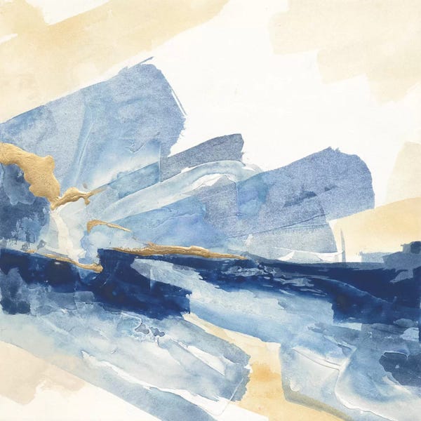 Abstract Bathroom: Gilded Indigo II by Chris Paschke