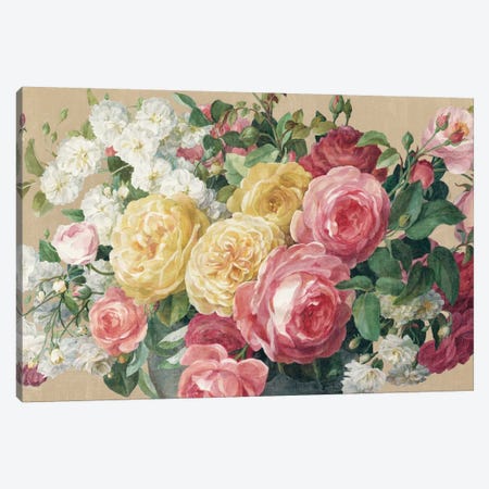 Antique Roses In Zoom Canvas Print #WAC5136} by Danhui Nai Canvas Art Print