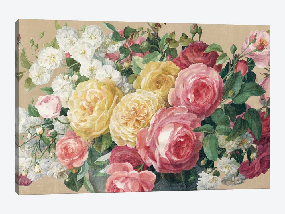 Antique Roses In Zoom by Danhui Nai 1-piece Canvas Wall Art