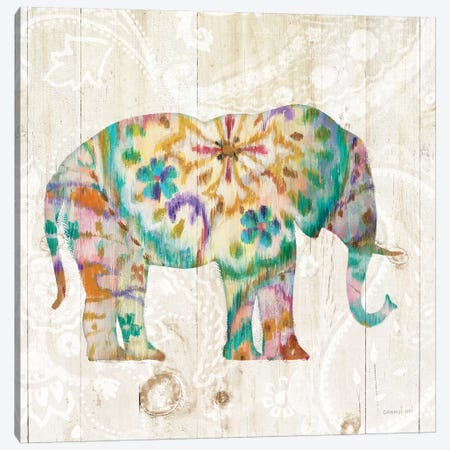 Boho Paisley Elephant I Canvas Print #WAC5137} by Danhui Nai Canvas Print