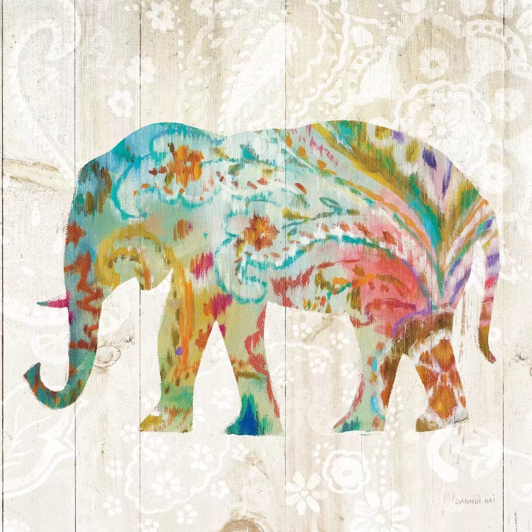 Boho Paisley Elephant II by Danhui Nai wall art