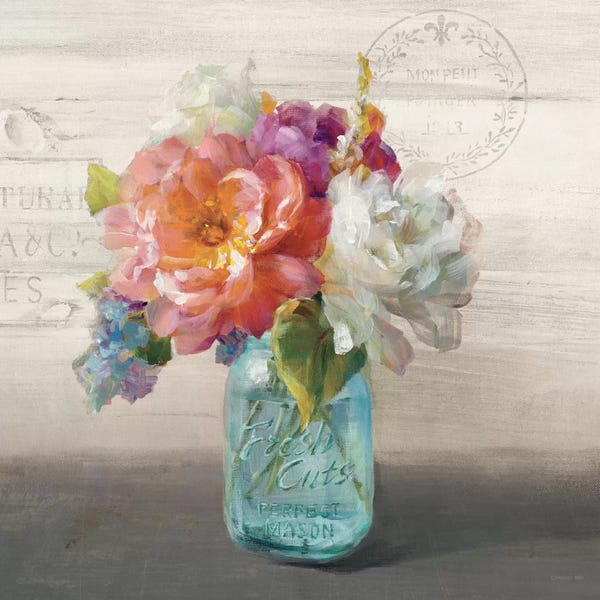 French Country Décor: French Cottage Bouquet I by Danhui Nai