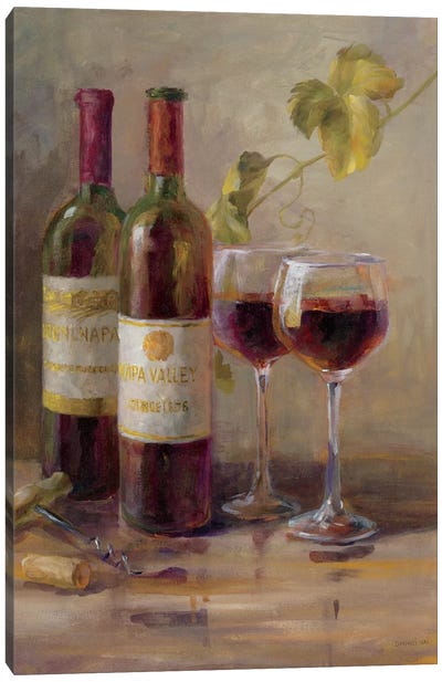 Opening The Wine I Canvas Art Print - Wine Art