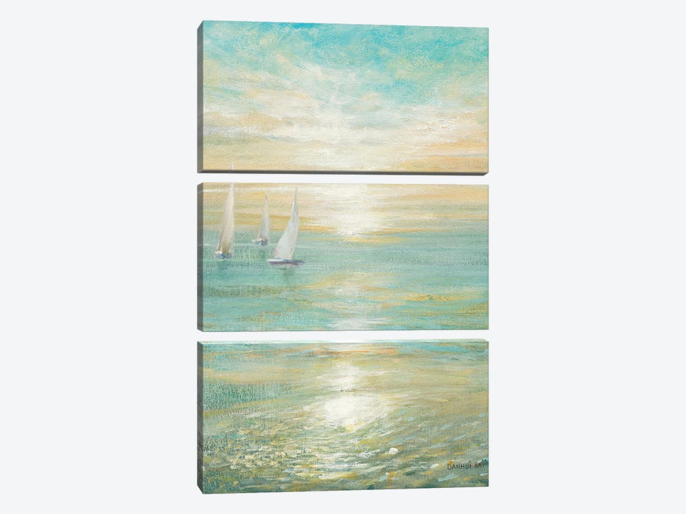 Sunrise Sailboats I by Danhui Nai 3-piece Canvas Artwork