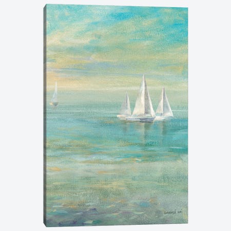 Sunrise Sailboats II Canvas Print #WAC5166} by Danhui Nai Canvas Artwork