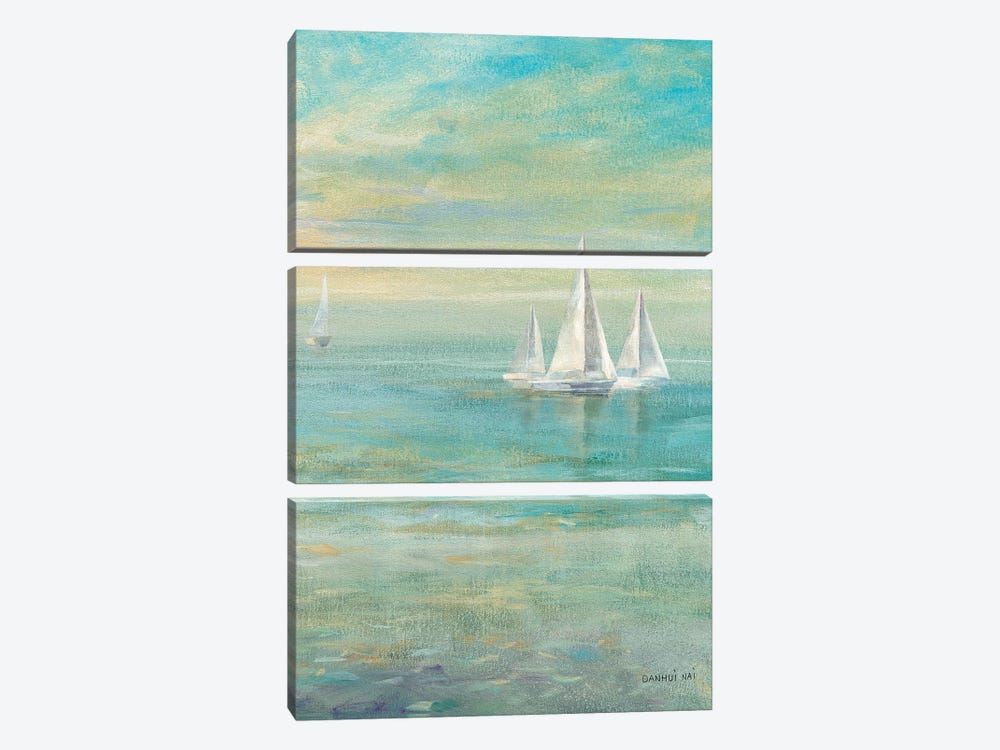 Sunrise Sailboats II by Danhui Nai 3-piece Canvas Print