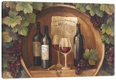 At the Winery Canvas Art Print - Grape Art