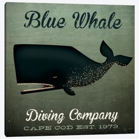 Blue Whale Diving Co. Canvas Print #WAC5214} by Ryan Fowler Canvas Artwork