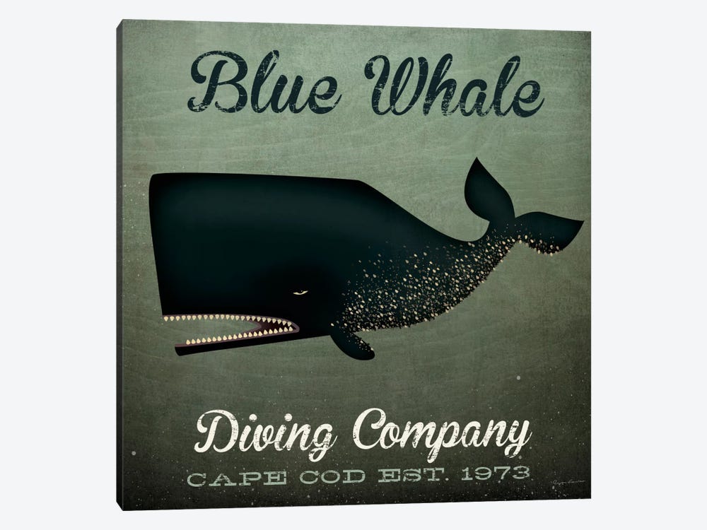 Blue Whale Diving Co. by Ryan Fowler 1-piece Canvas Wall Art