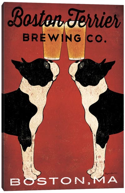 Boston Terrier Brewing Co. (Boston, MA) Canvas Art Print - Drink & Beverage Art