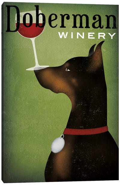 Doberman Winery Canvas Art Print - Food & Drink Posters