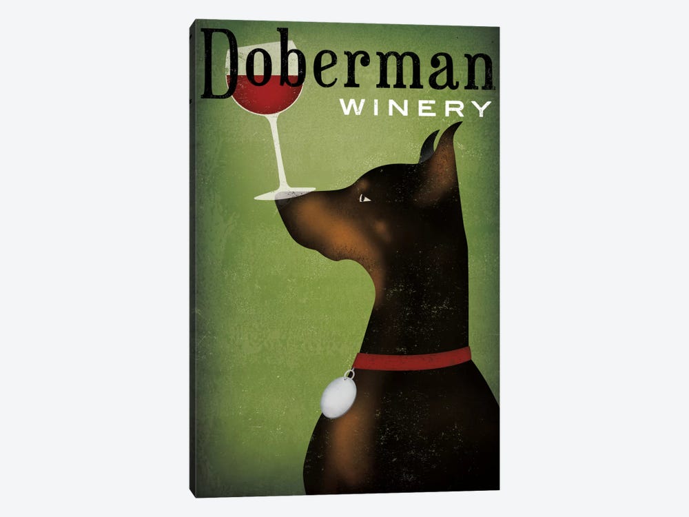 Doberman Winery by Ryan Fowler 1-piece Canvas Art