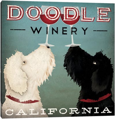 Doodle Winery Canvas Art Print - Dog Art