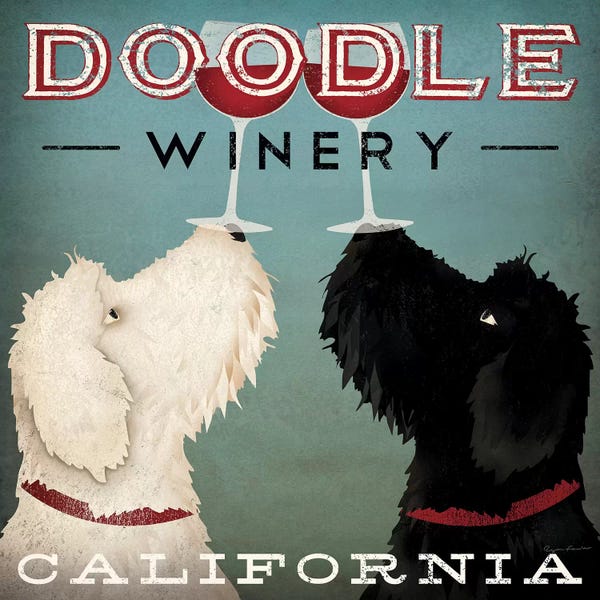 Large Art for Kitchen - Canvas Prints: Doodle Winery by Ryan Fowler