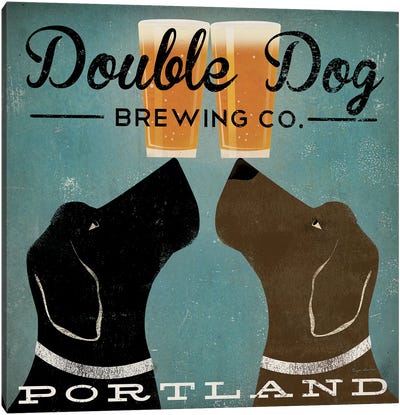 Double Dog Brewing Co. Canvas Art Print - Large Art for Kitchen