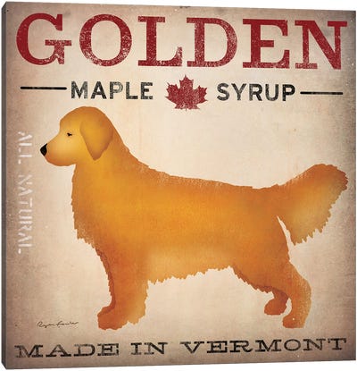 Golden Maple Syrup Canvas Art Print - Golden Retriever Art