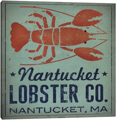 Nantucket Lobster Co. Canvas Art Print - Kids Nautical Art