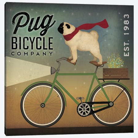 Pug Bicycle Co. Canvas Print #WAC5223} by Ryan Fowler Canvas Art