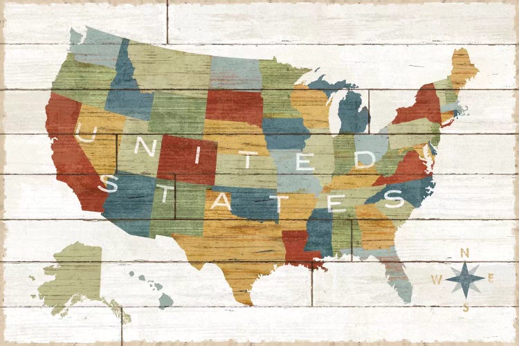 Barnboard Map by Sue Schlabach canvas print