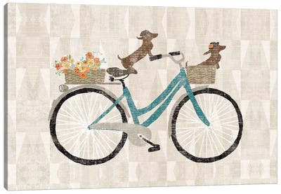 Doxie Ride I Canvas Art Print - Bicycle Art