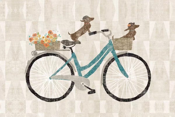 Kids Transportation Art: Doxie Ride I by Sue Schlabach
