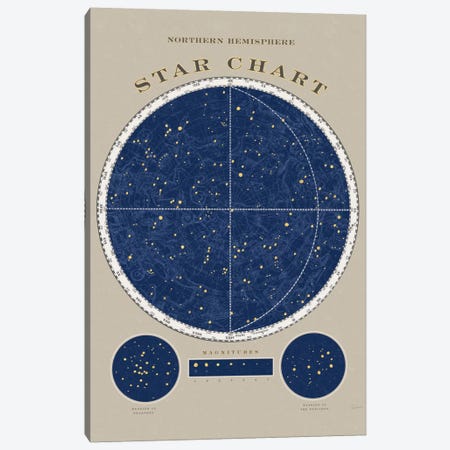 Northern Hemisphere Star Chart Canvas Print #WAC5264} by Sue Schlabach Art Print