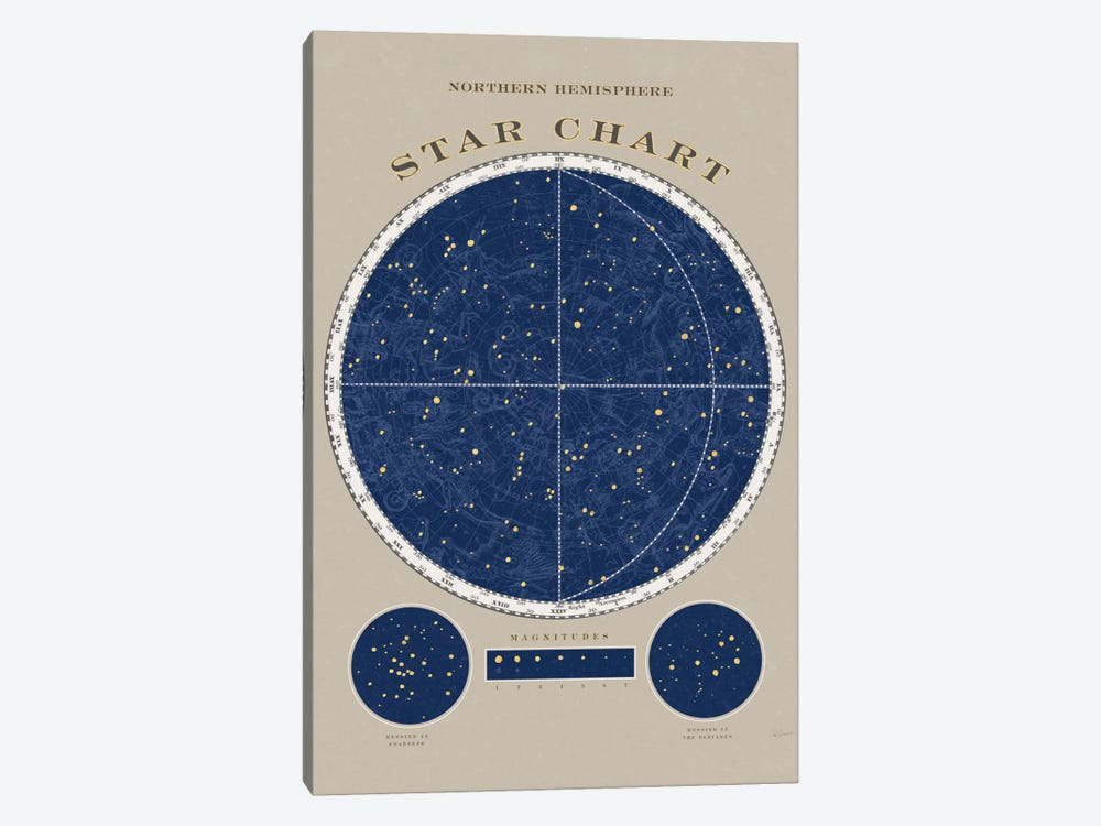 Northern Hemisphere Star Chart by Sue Schlabach 1-piece Canvas Art Print