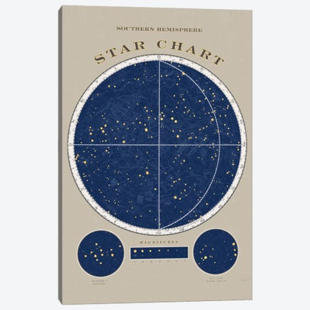 Southern Hemisphere Star Chart Canvas Print #WAC5272} by Sue Schlabach Canvas Print