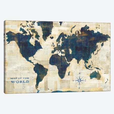 World Map Collage Canvas Print #WAC5279} by Sue Schlabach Art Print