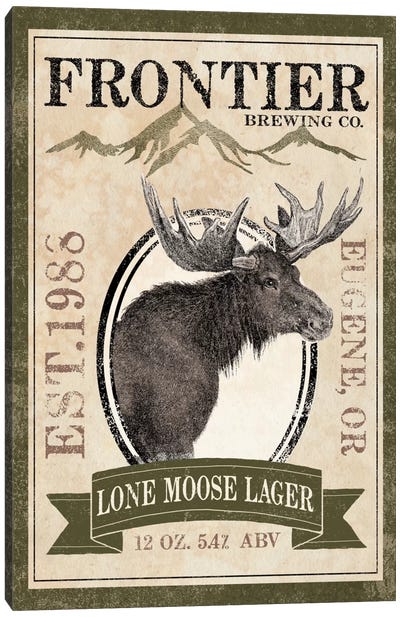 Frontier Brewing Co. II (Lone Moose Lager) Canvas Art Print - Deer Art
