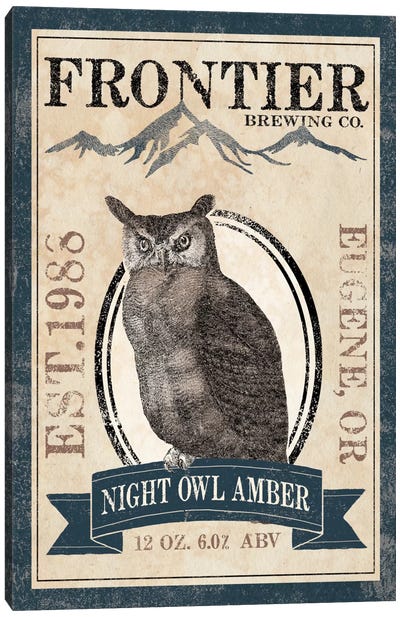 Frontier Brewing Co. III (Night Owl Amber) Canvas Art Print - Beer Art