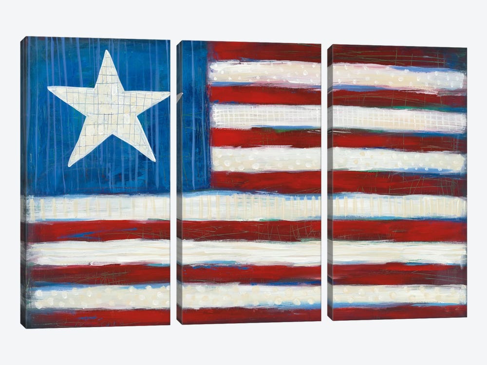 Modern Americana Flag 3-piece Canvas Print