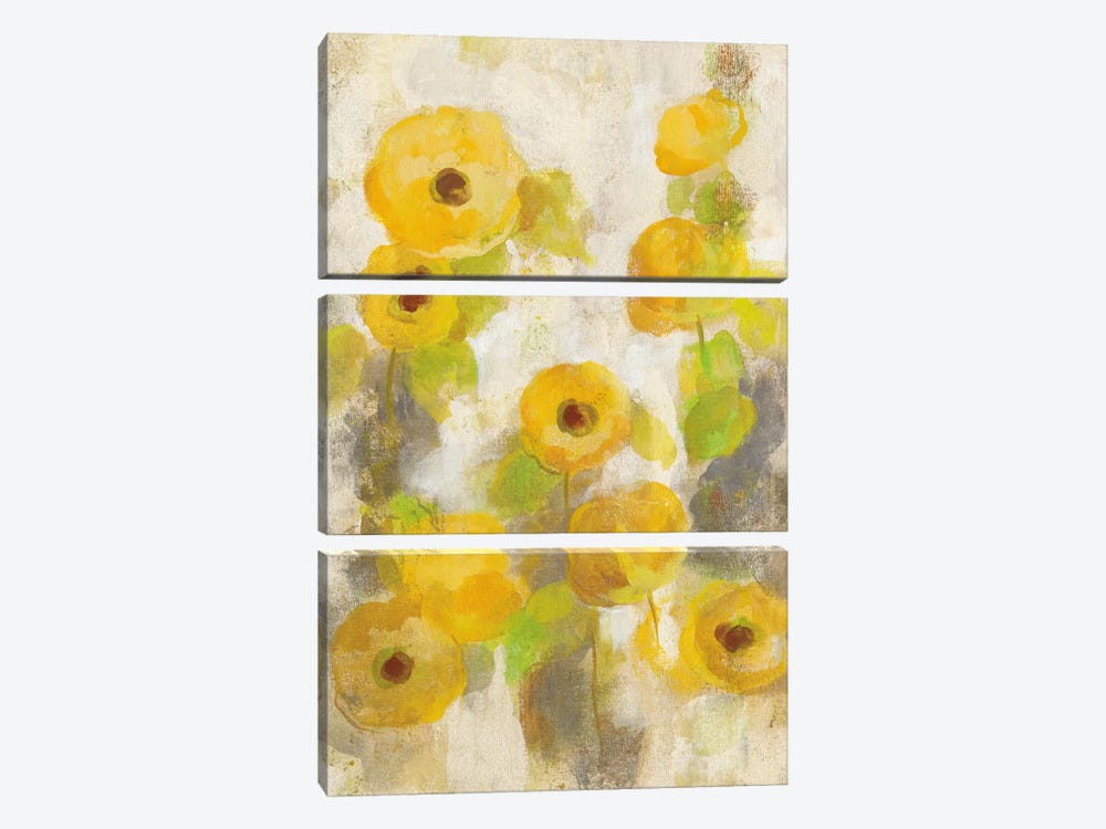 Floating Yellow Flowers II by Silvia Vassileva 3-piece Art Print