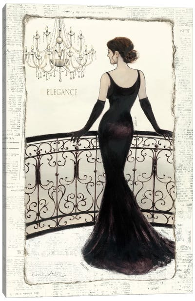 La Belle Noir Canvas Art Print - Dress & Gown Art