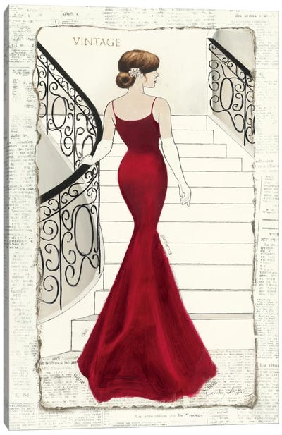 La Belle Rouge Canvas Art Print - Dress & Gown Art