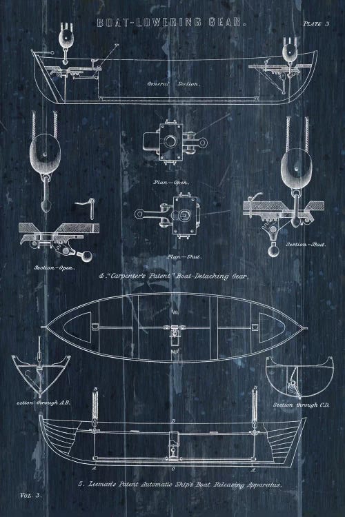 Boat Launching Blueprint II by Wild Apple Portfolio wall art