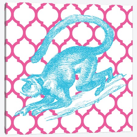 Bright Menagerie Monkey Canvas Print #WAC5482} by Wild Apple Portfolio Canvas Art