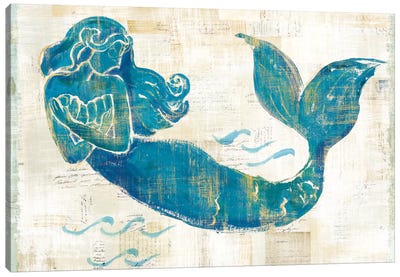 On The Waves II Canvas Art Print - Mermaid Art