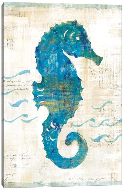 On The Waves III Canvas Art Print - Seahorse Art