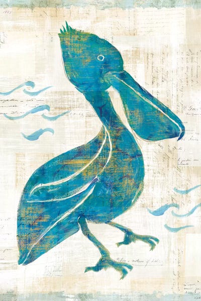 Pelicans: On The Waves V by Sue Schlabach