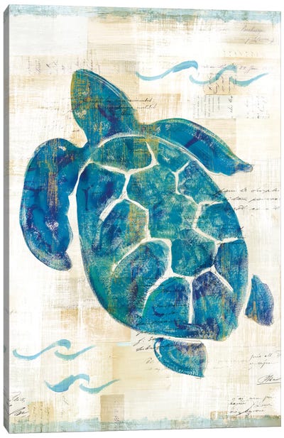 On The Waves VI Canvas Art Print - Turtle Art