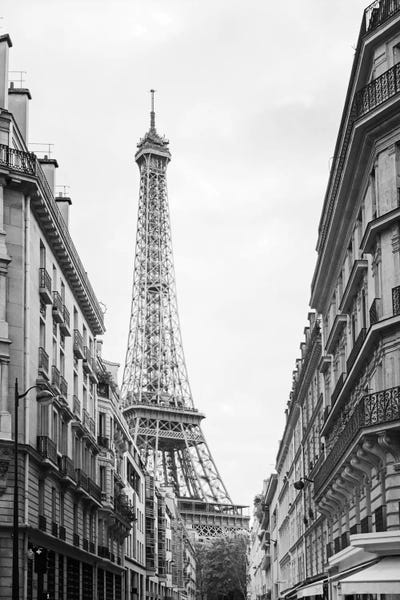 Black & White Cityscapes: Eiffel Glimpse by Laura Marshall