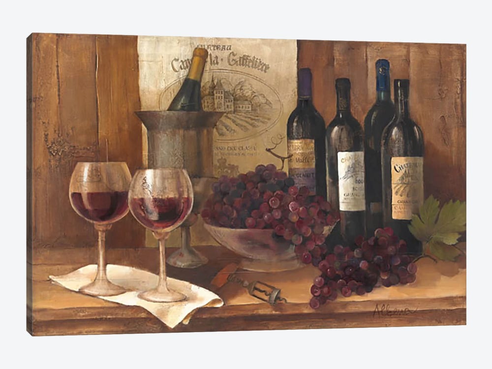 Vintage Wine by Albena Hristova 1-piece Canvas Artwork