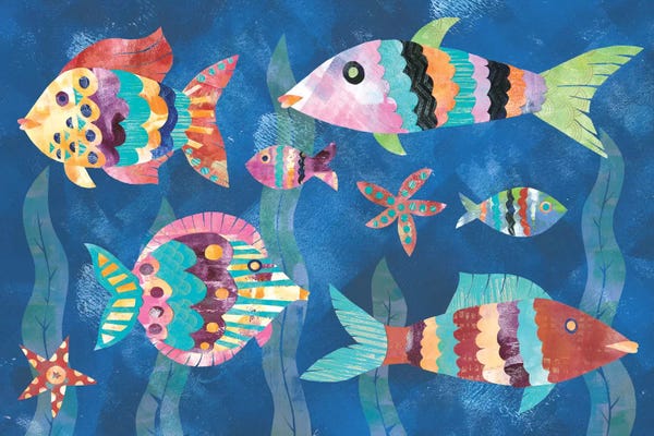 Sea Life: Boho Reef Fish III by Wild Apple Portfolio