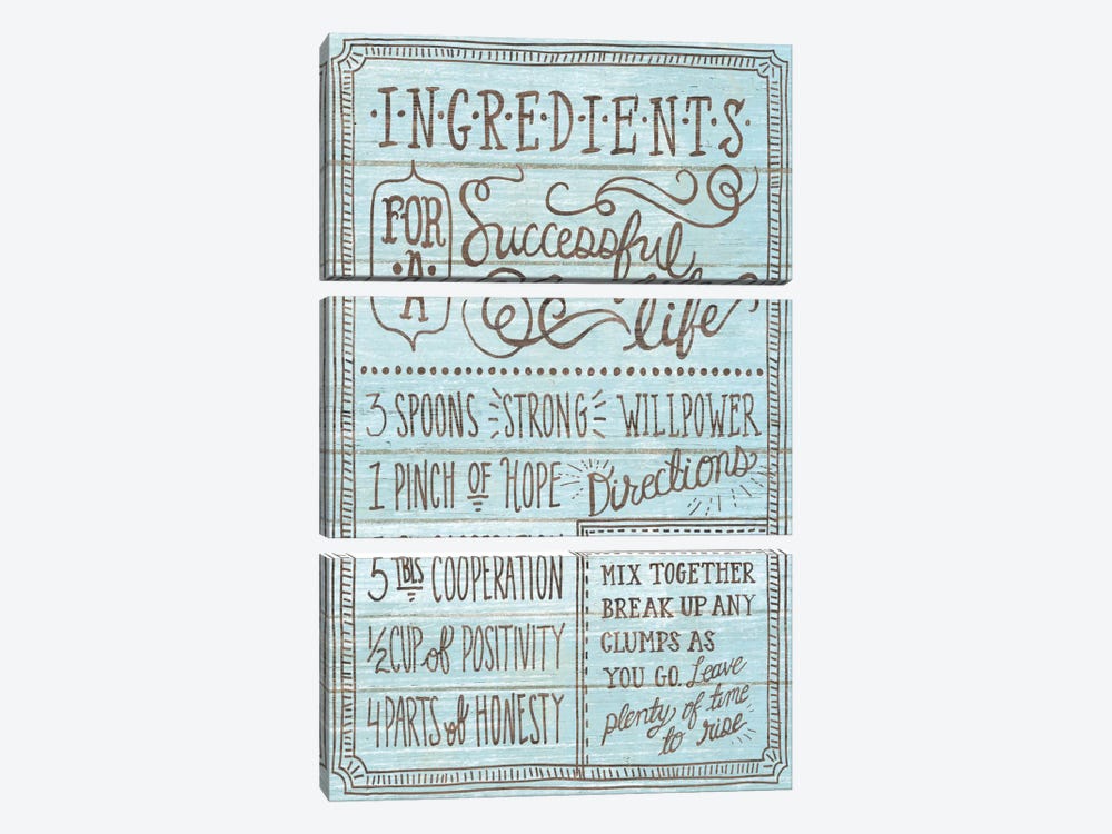 Ingredients For Life I 3-piece Art Print