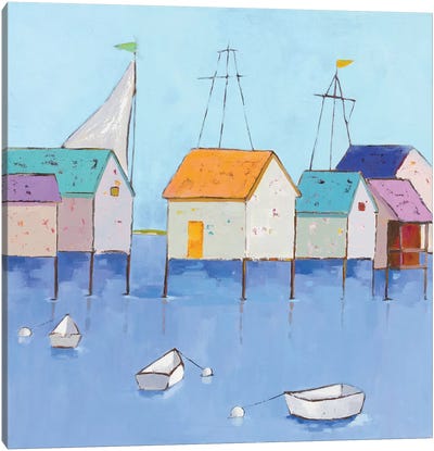 Boat House Row Canvas Art Print - Phyllis Adams