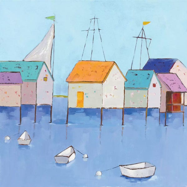 Kids Transportation Art: Boat House Row by Phyllis Adams