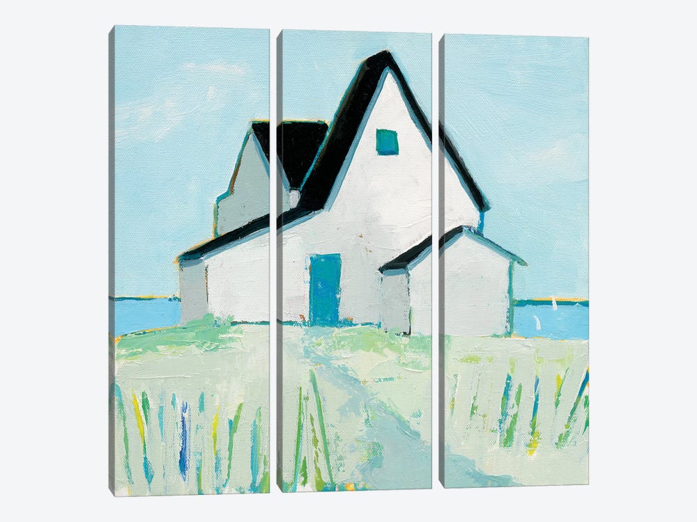Cottage By The Sea by Phyllis Adams 3-piece Canvas Wall Art